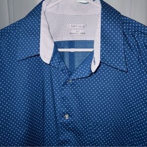 Van Heusen | Button-Down | Contrast Collar & Cuffs | Men’s 17 / 34-35 | Blue